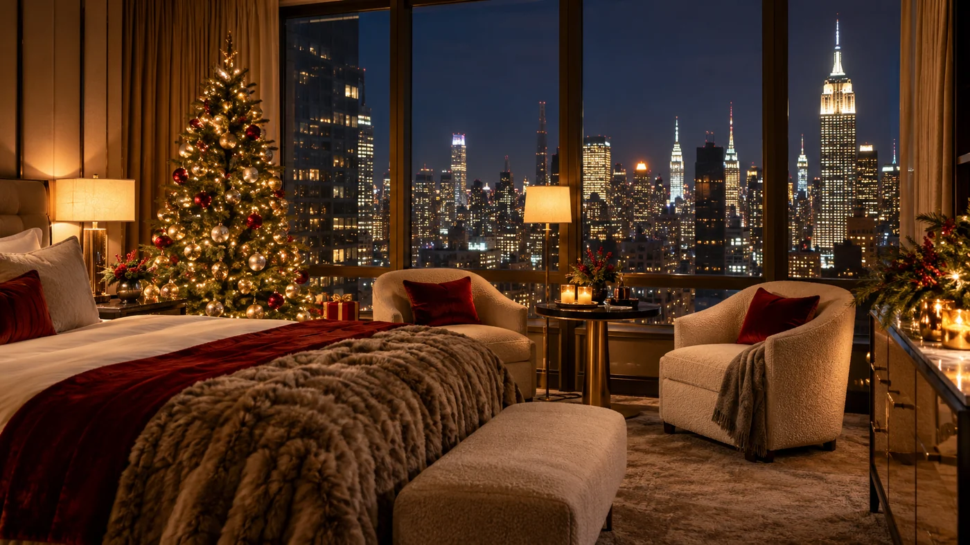 Cozy Christmas suite overlooking Manhattan skyline