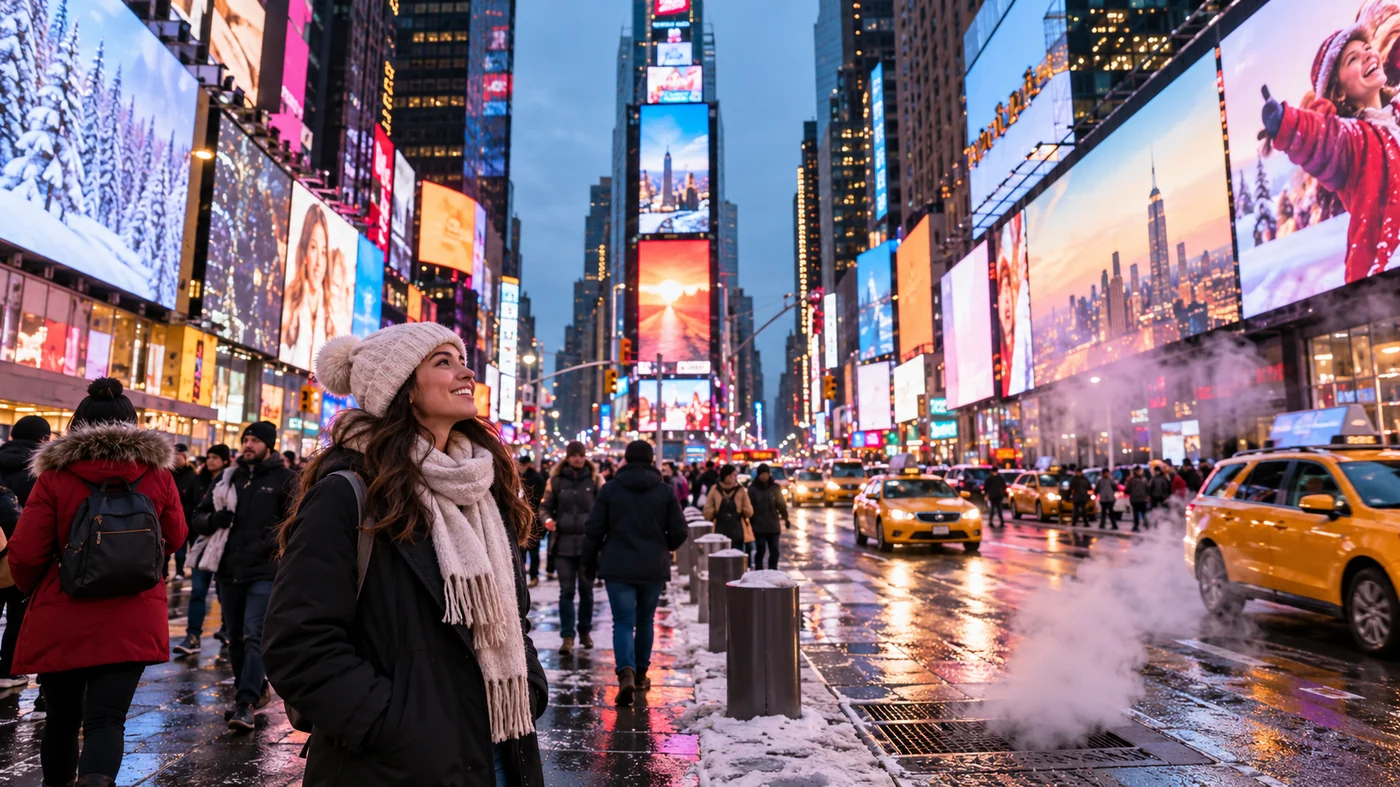 AI illustration of New York winter travel scene 1